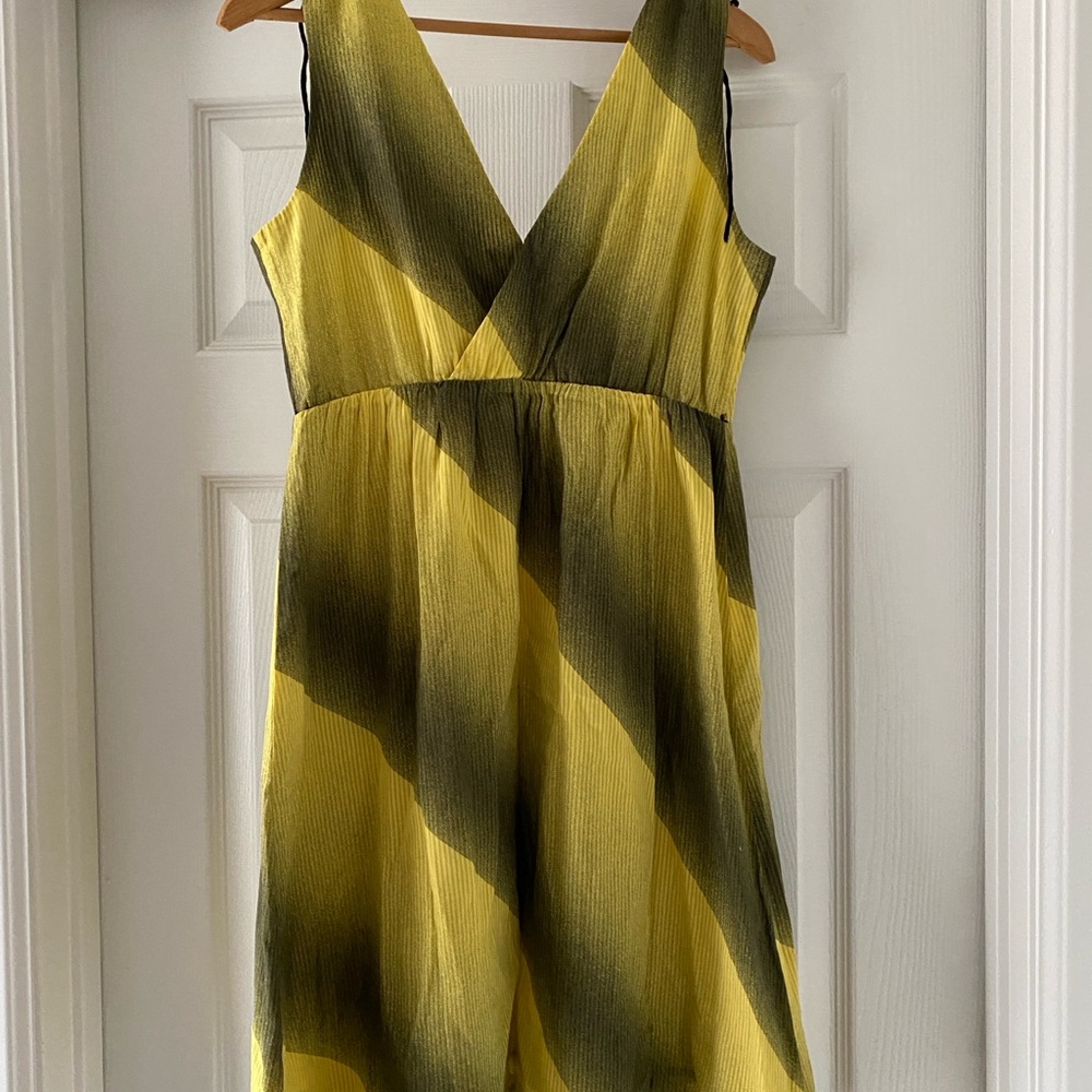 Anthropologie Maeve Mini Dress In Yellow Green Color Sz 8 ⚠️Final Price⚠️ - Picture 7 of 7